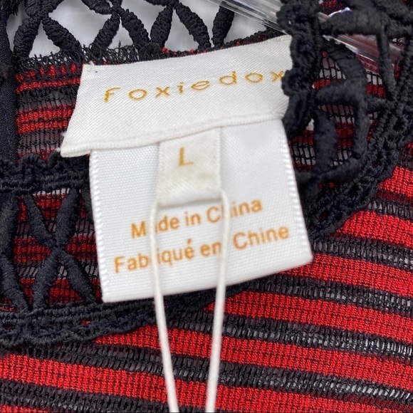FoxieDox Cassius Maxi Dress Red Black Stripe Large - Picture 8 of 16